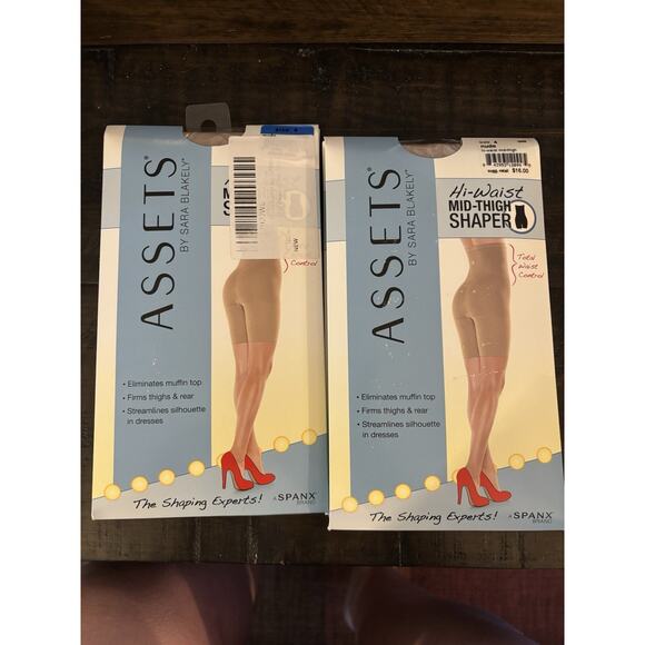 SPANX Other - Assets By Spanx Women’s Color Nude Size 4 Hi-waist Mid Thigh Shaper Set Of 2